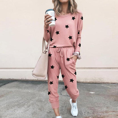 Ensemble de jogging pour femme Motif étoiles Élastique Confortable