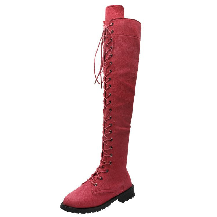 Bottes cuissardes pour femmes à lacets antidérapantes élégantes