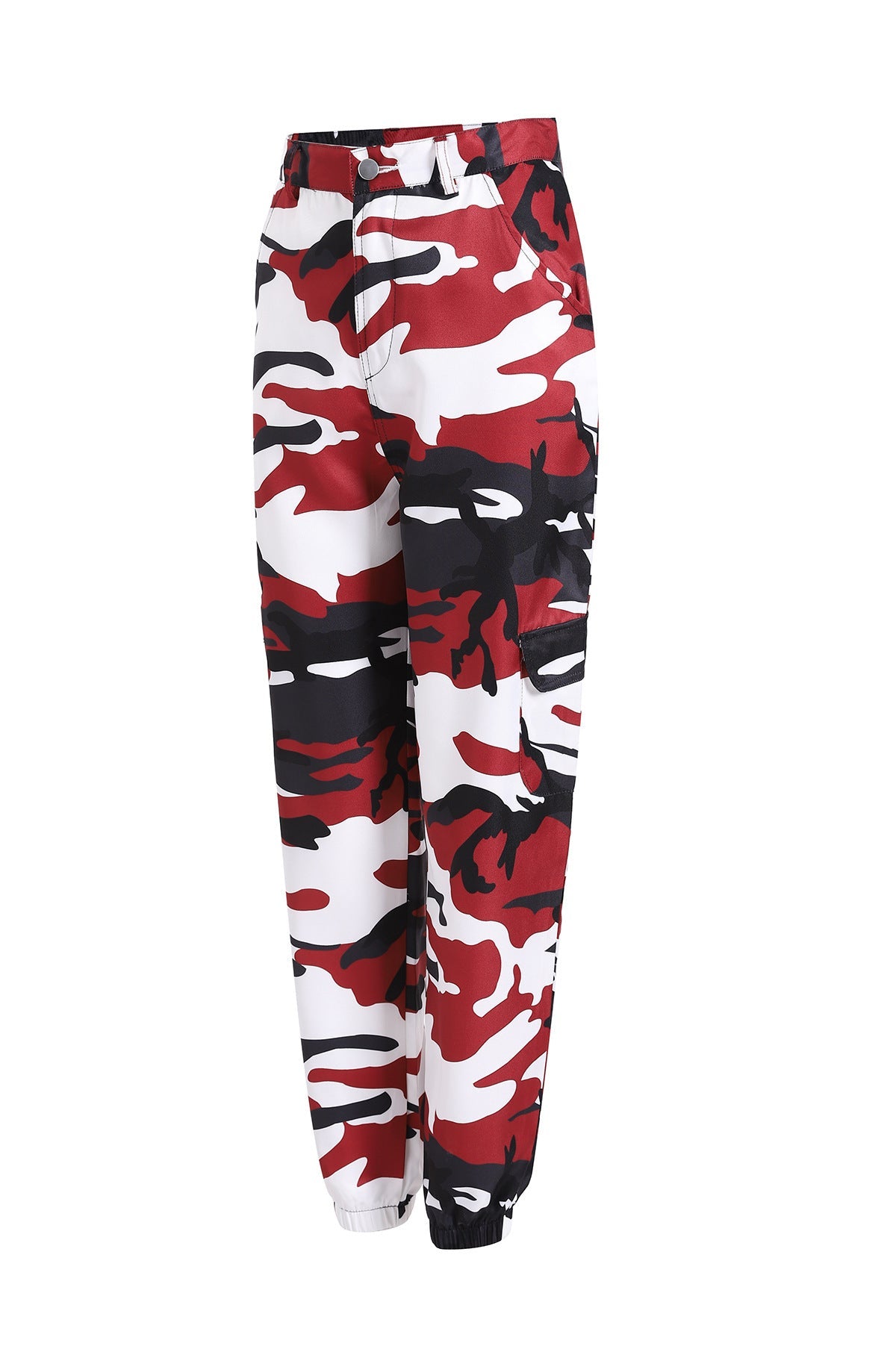 Pantalon cargo femme style camouflage taille élastique pratique