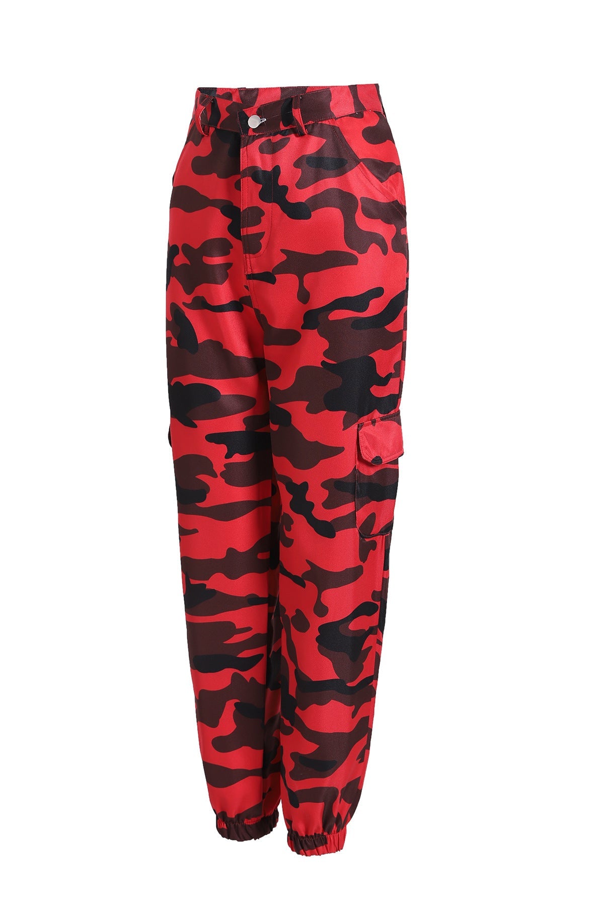 Pantalon cargo femme style camouflage taille élastique pratique