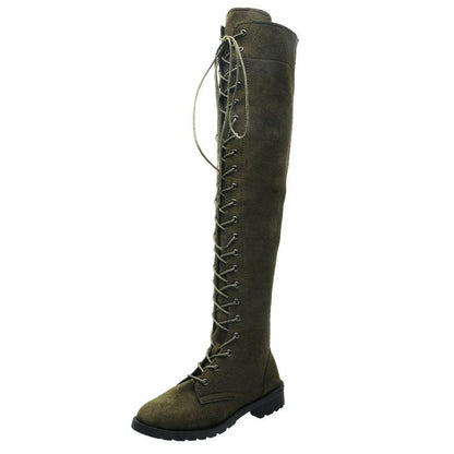 Bottes cuissardes pour femmes à lacets antidérapantes élégantes