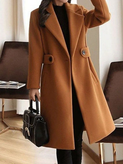 Élégant manteau pour femme avec ceinture et fermeture à un bouton