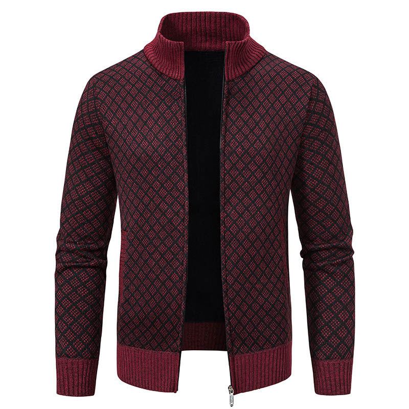 Veste à carreaux pour homme col haut moderne
