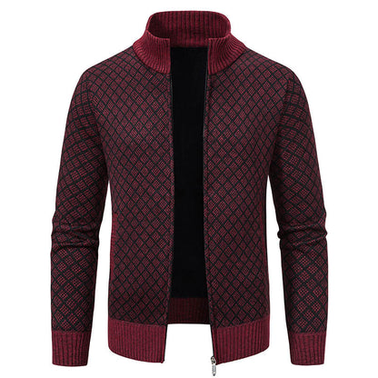 Veste à carreaux pour homme col haut moderne