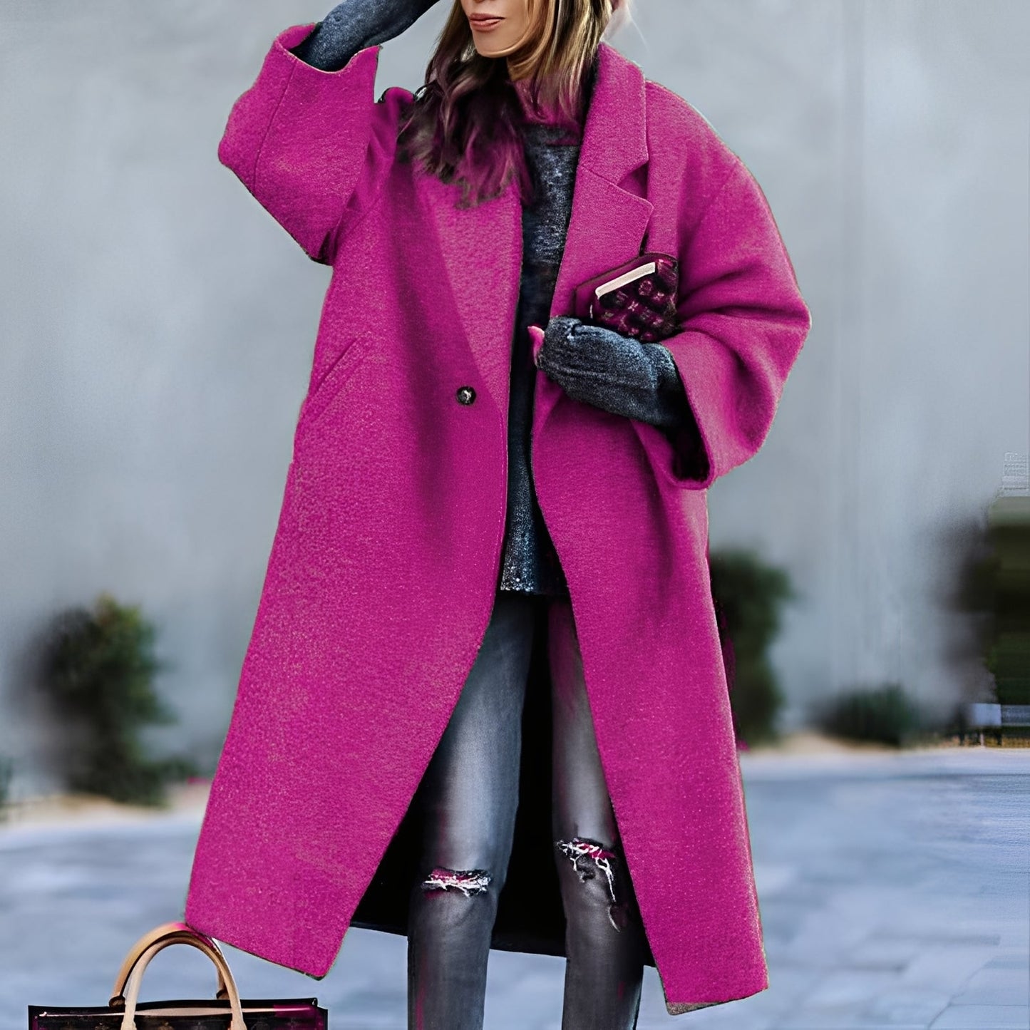 Manteau féminin élégant, classique et ample