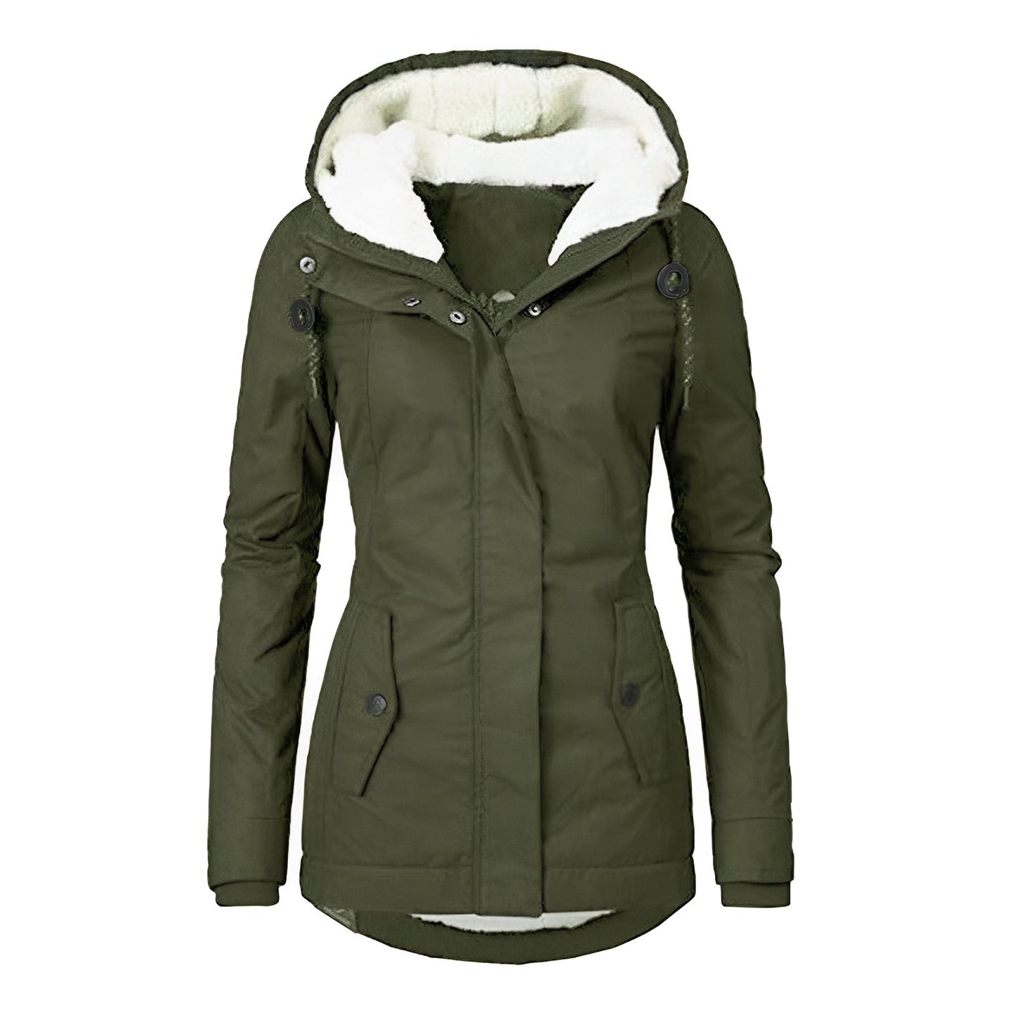 Veste de protection pour femmes chaude peluche capuche hiver
