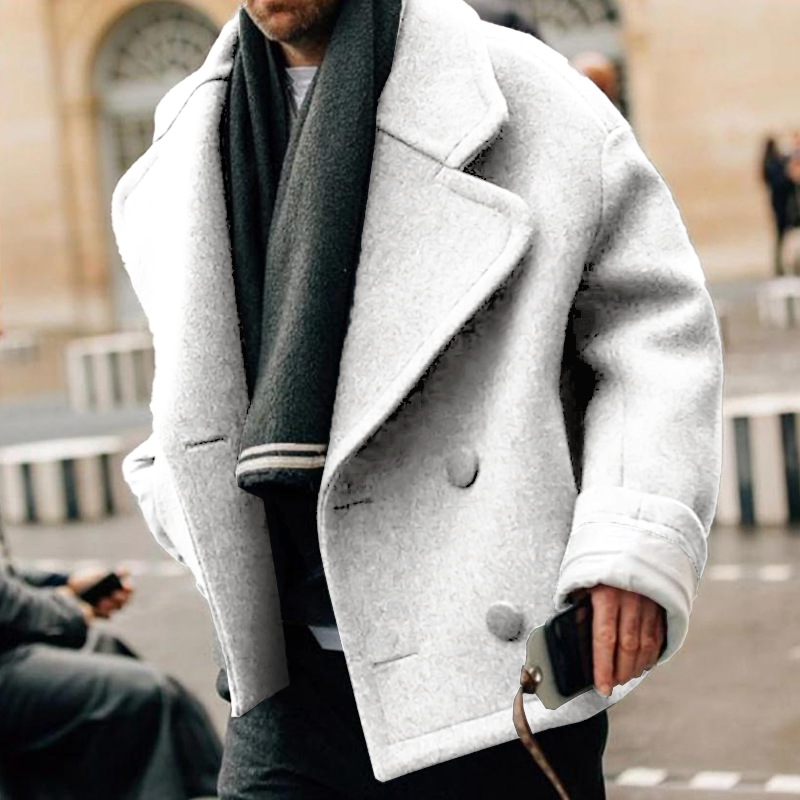 Manteau en laine pour homme Coupe décontractée et confortable