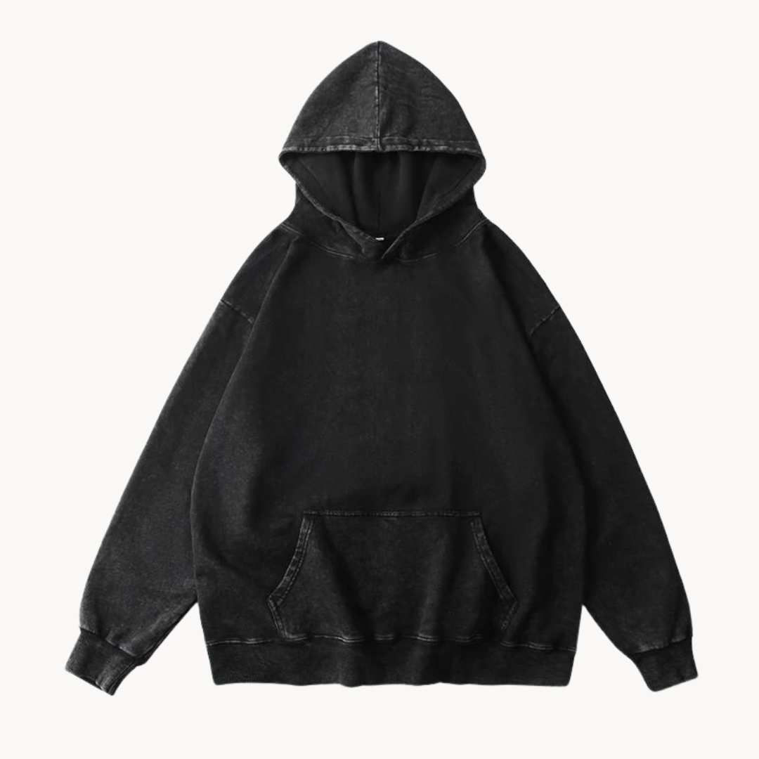 Sweat-shirt à capuche vintage en molleton pour homme