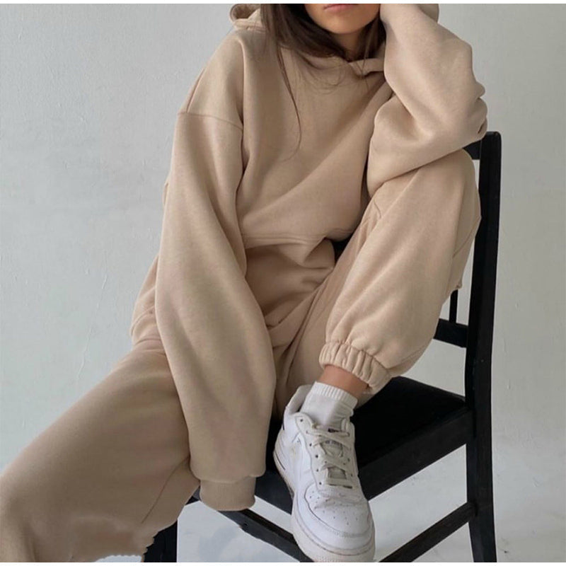 Ensemble de jogging douillet taille haute coupe oversize