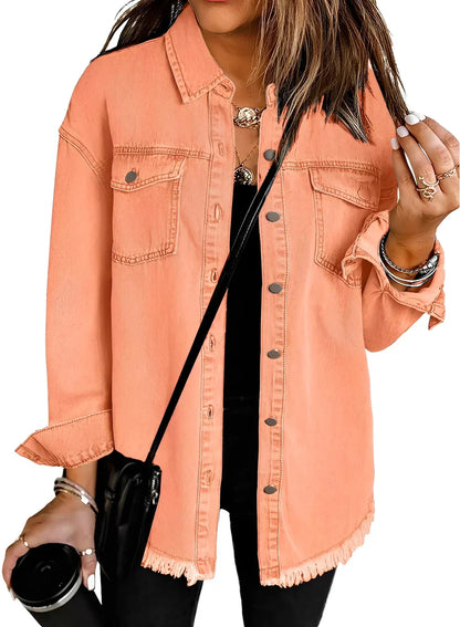 Veste en jean femme aspect usé style vintage