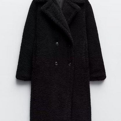 Elegante Damen Trenchcoat Lang Warm Winter - IdealeKleiden