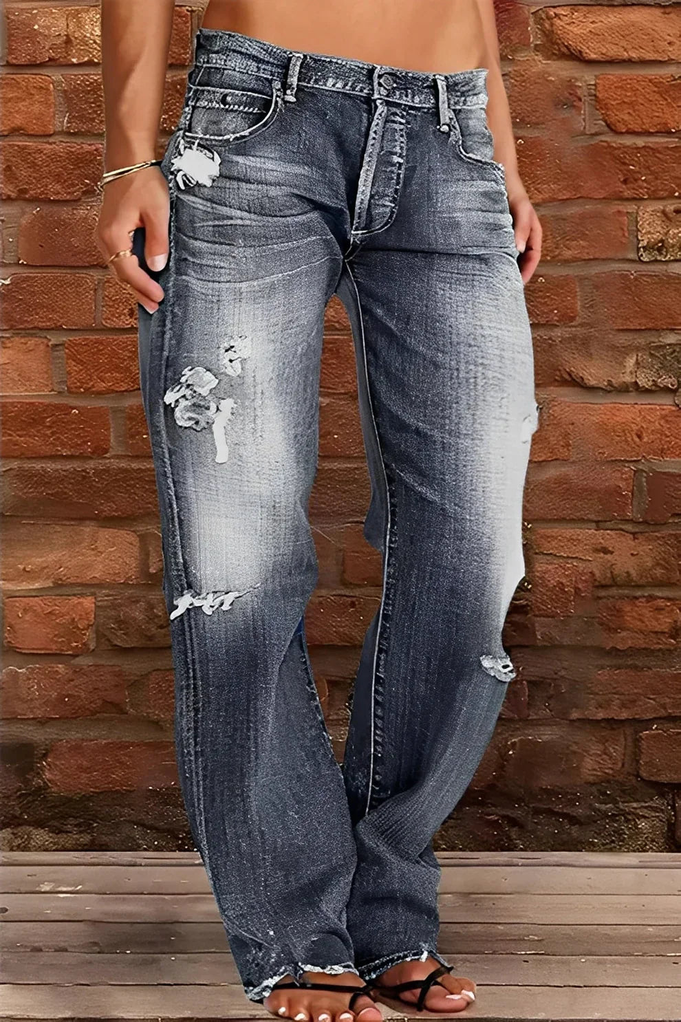 Jean classique taille basse pour femme