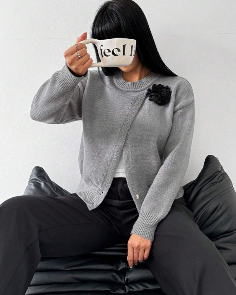 Modische Pullover mit Schlitzsaum - IdealeKleiden
