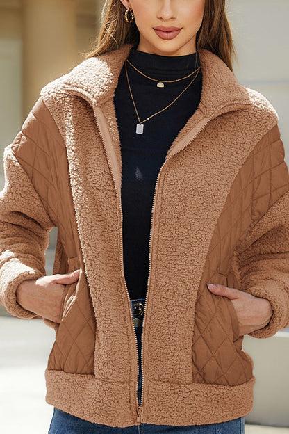 Gilet en peluche doux à manches longues pour femme