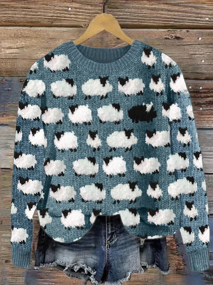 Pull douillet en peau de mouton, look vintage