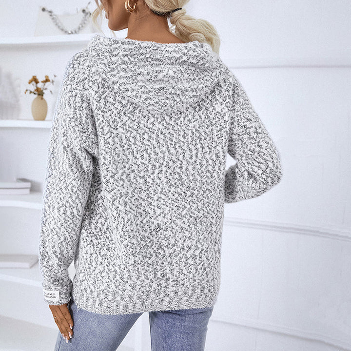 Damen Wintercardigan Kapuze Warm Strick - IdealeKleiden