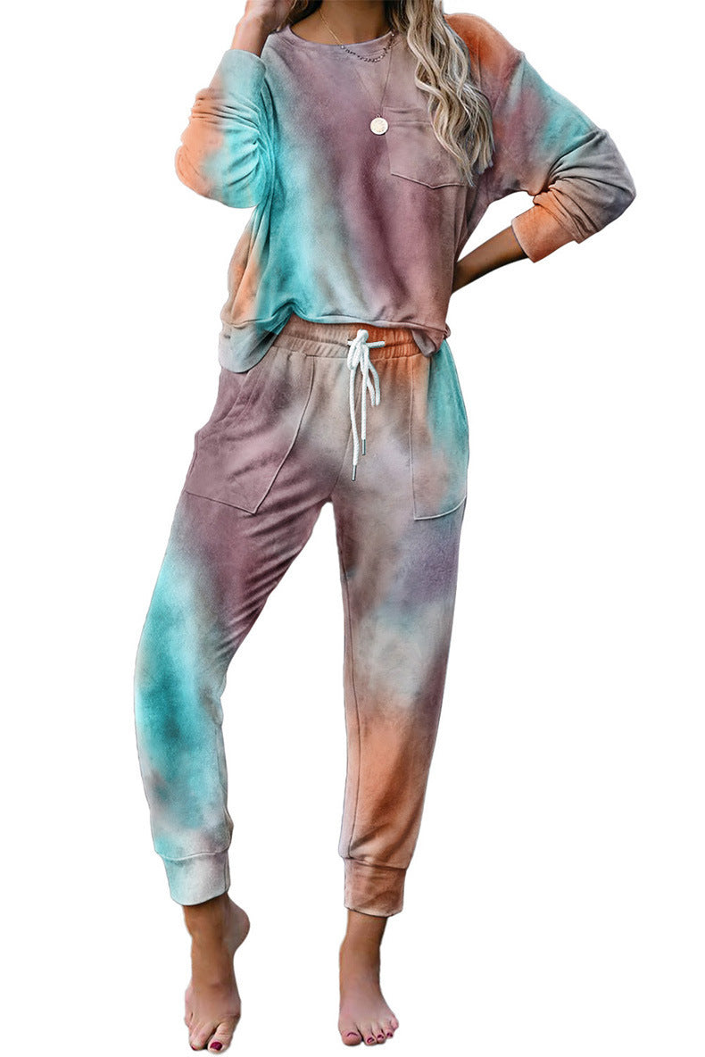 Ensemble de survêtement confortable tie-dye pour femmes