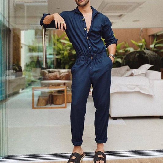 Herren Overall Elegant Praktisch Mit Taschen - IdealeKleiden
