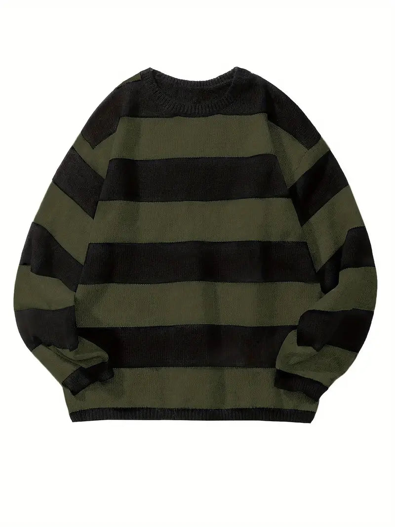 Pull pour homme style rétro à rayures