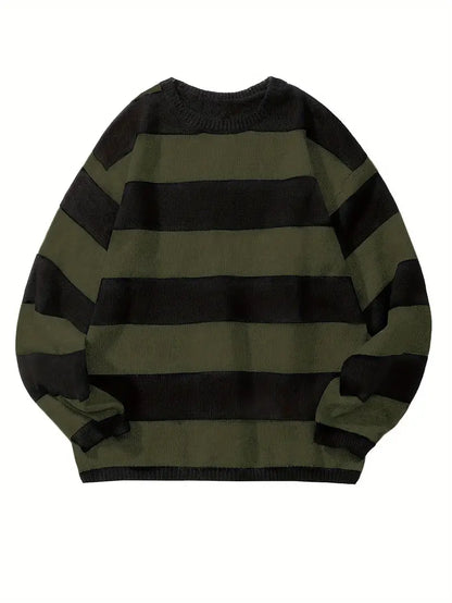Pull pour homme style rétro à rayures