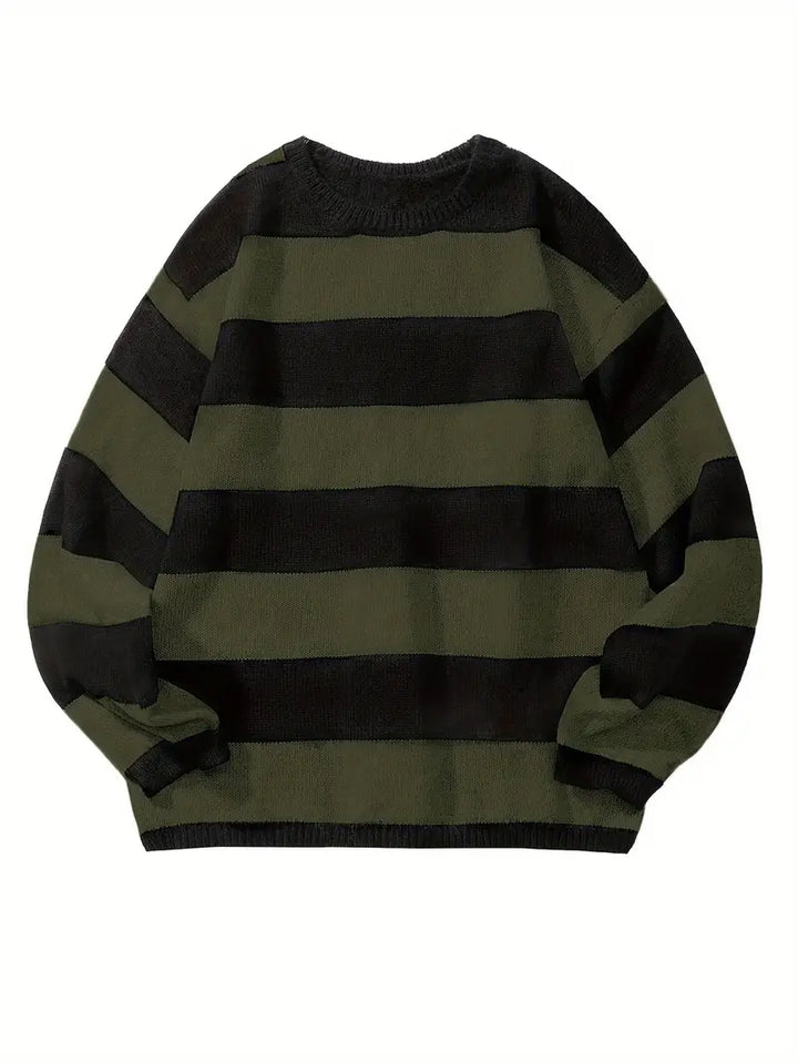 Pull pour homme style rétro à rayures