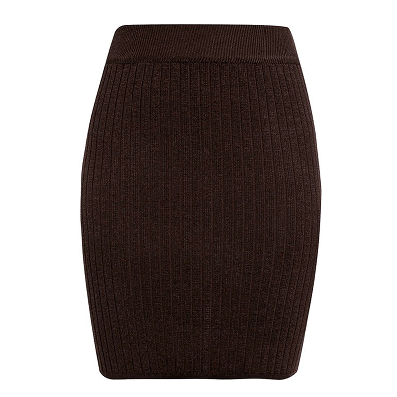 Jupe en tricot pour femmes Élégant motif côtelé