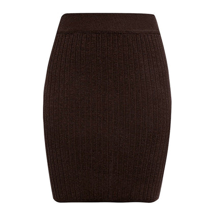 Jupe en tricot pour femmes Élégant motif côtelé