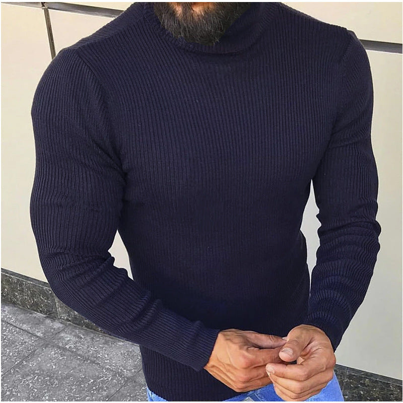 Herren Strickpullover Rollkragen Elegantes Design - IdealeKleiden