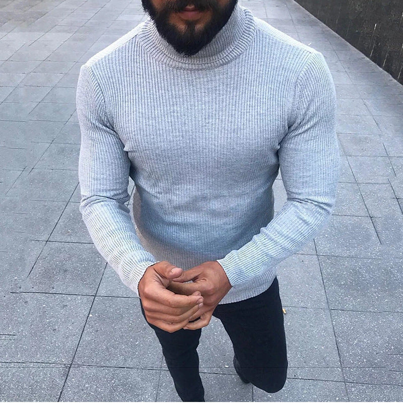 Pull en tricot pour homme col roulé Design élégant