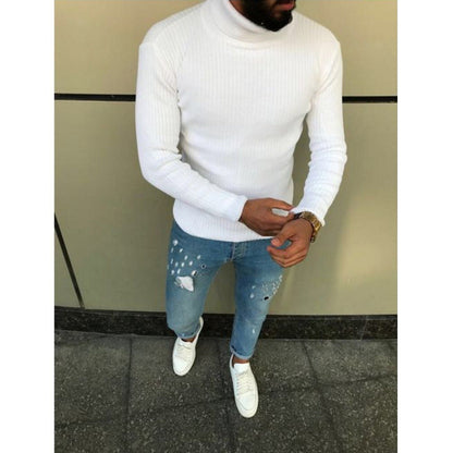 Pull en tricot pour homme col roulé Design élégant