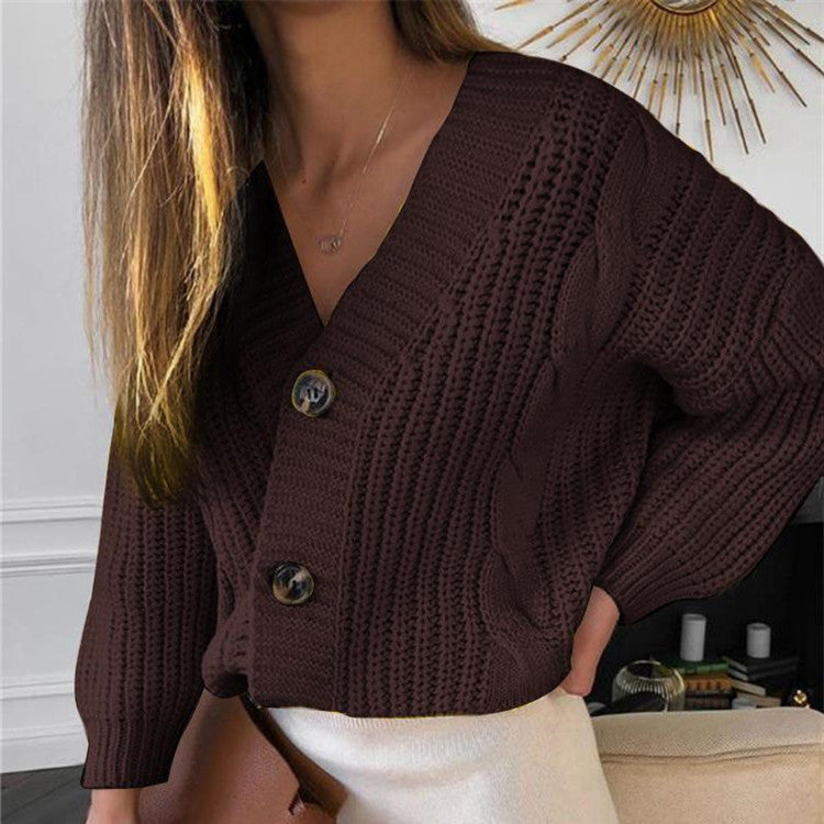 Cardigan grosse maille pour femme, motif torsadé moderne
