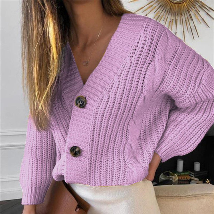 Cardigan grosse maille pour femme, motif torsadé moderne