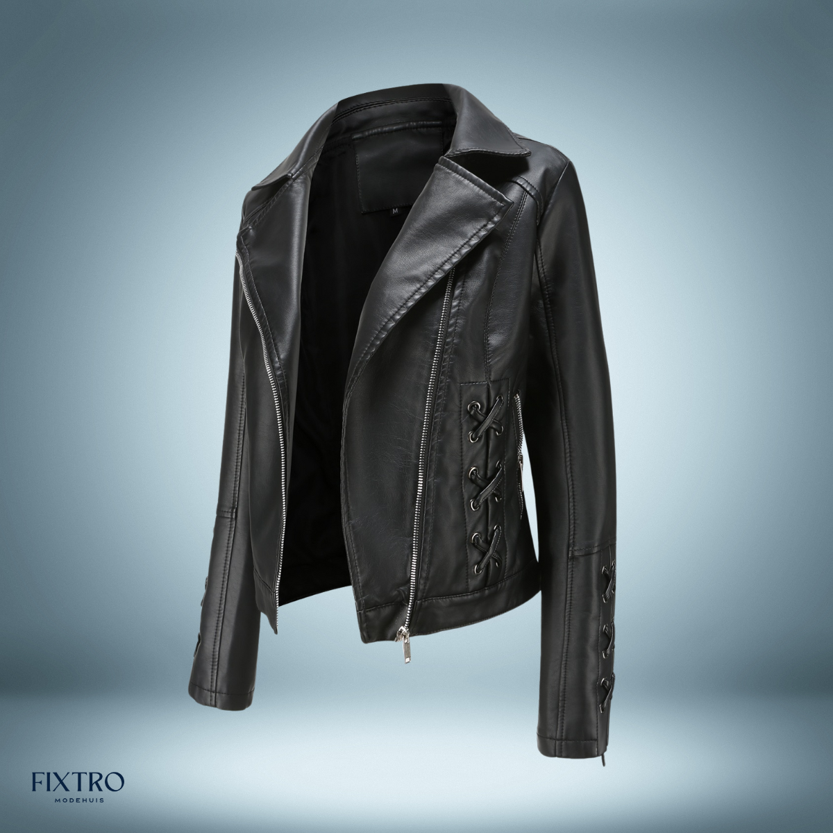 Veste en cuir style motard Tresses