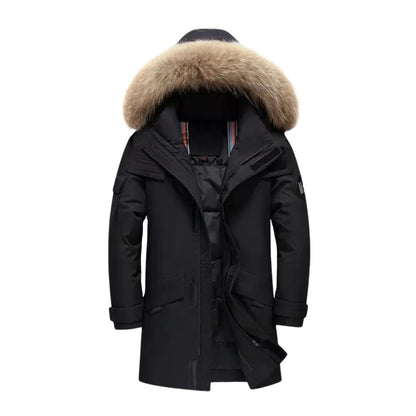 Manteau d'hiver homme avec capuche fourrée