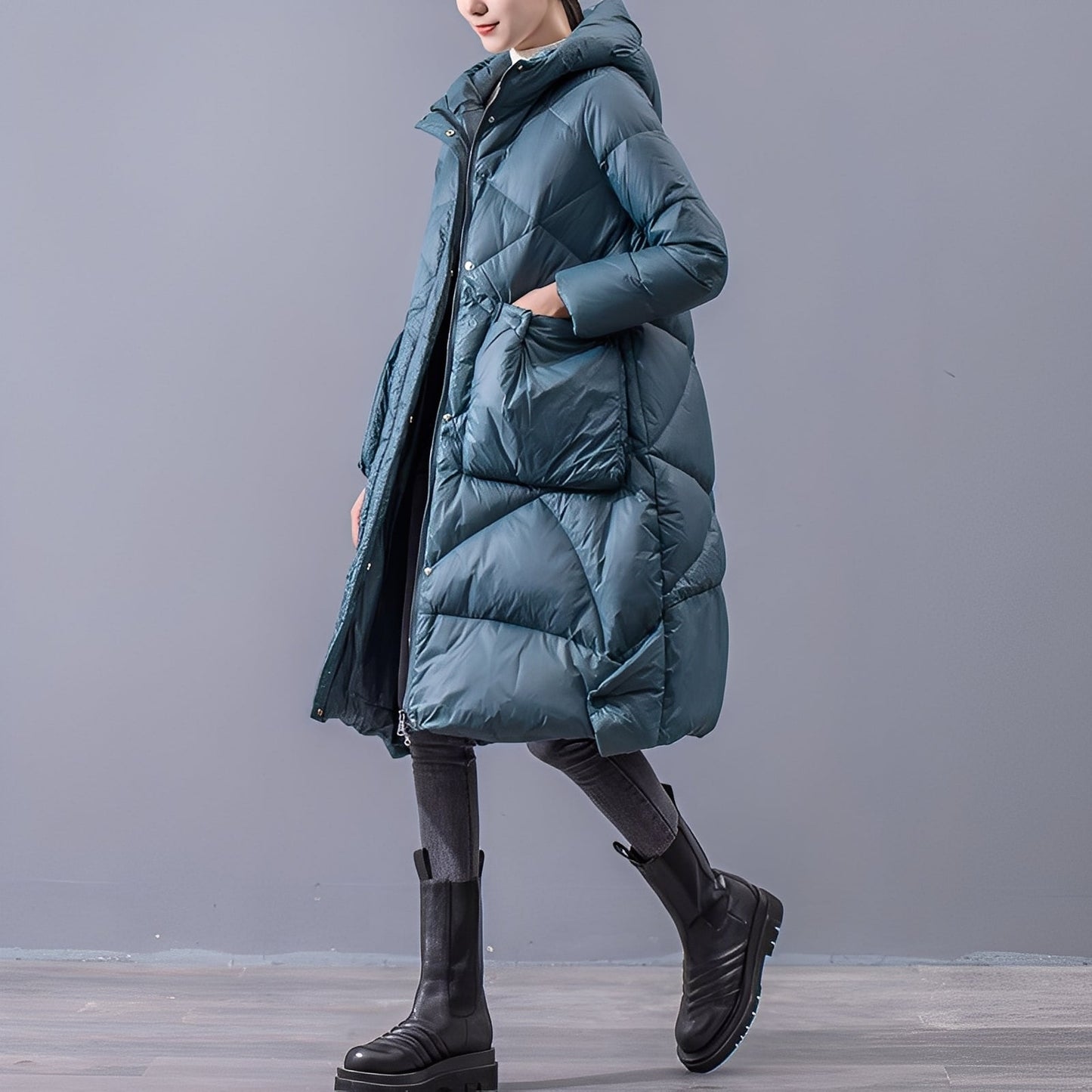 Manteau à capuche Femme Grandes poches Confortable