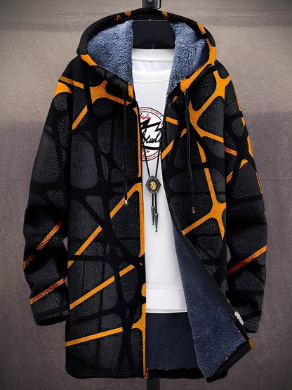 Veste élégante à capuche pour homme Imprimé moderne