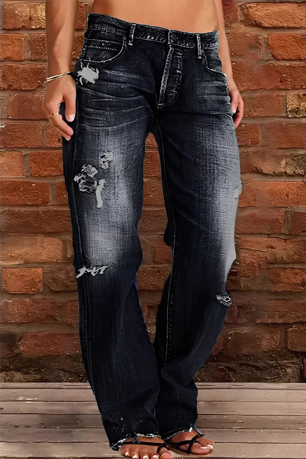 Jean classique taille basse pour femme
