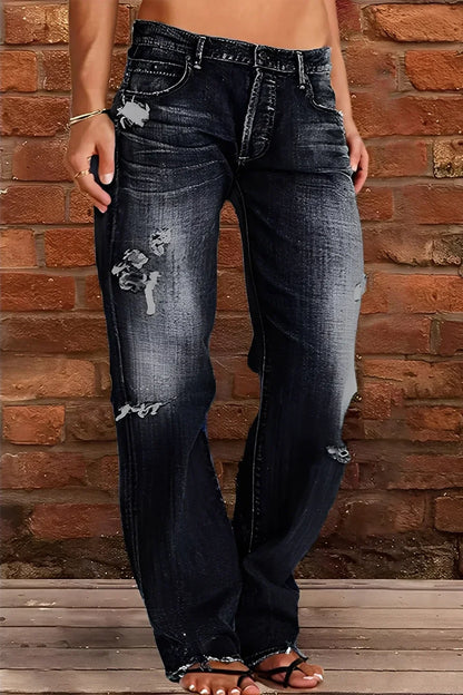 Jean classique taille basse pour femme