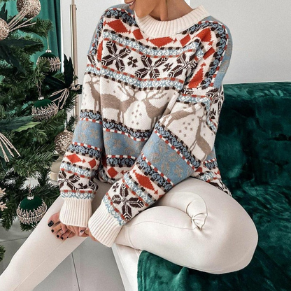 Pull de Noël Femme Col Roulé Élégant