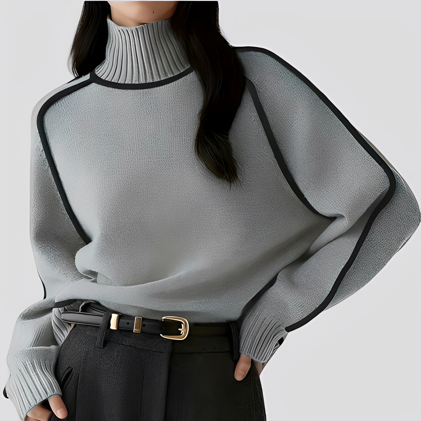 Col roulé élégant pour femme, style décontracté