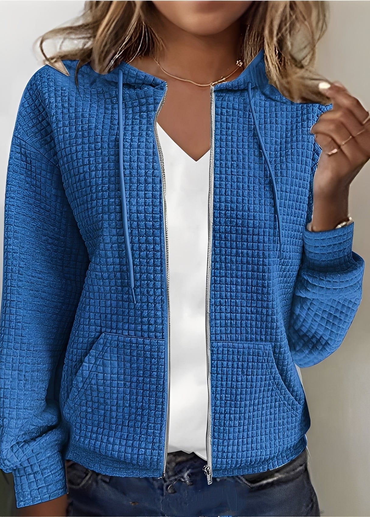 Cardigan femme mode capuche poches