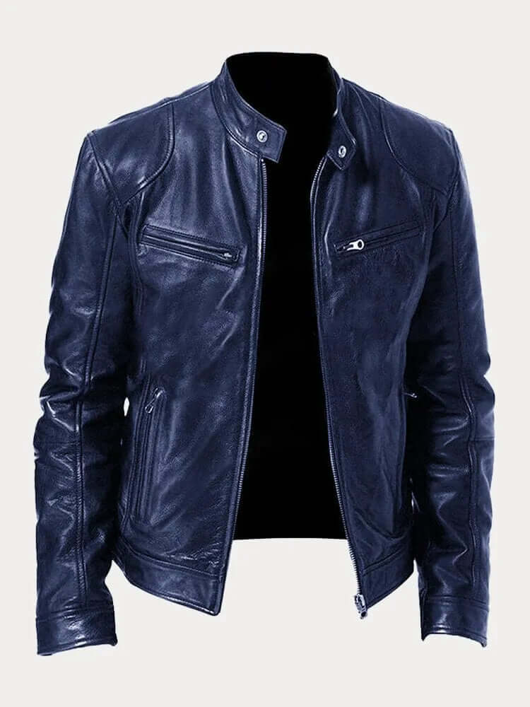Blouson en cuir élégant pour homme noir