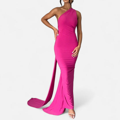 Robe longue femme, design élégant épaules dénudées