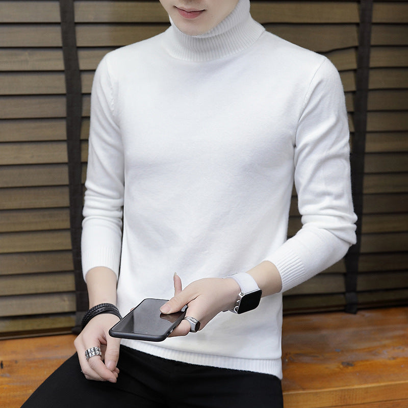Pull pour homme col montant élégant tricot