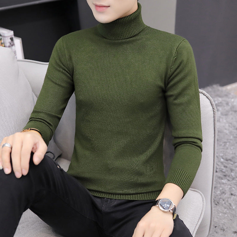 Pull pour homme col montant élégant tricot