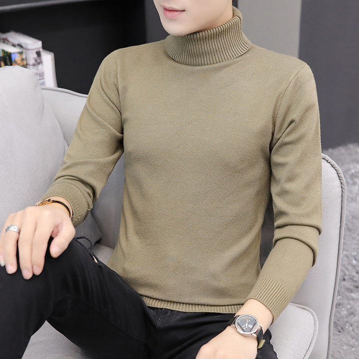 Pull pour homme col montant élégant tricot