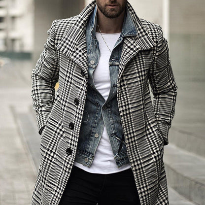 Manteau à carreaux pour hommes Design élégant Coupe moderne