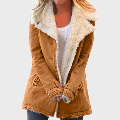 Winter Parka Mantel Faux Lammfell Gefüttert - IdealeKleiden