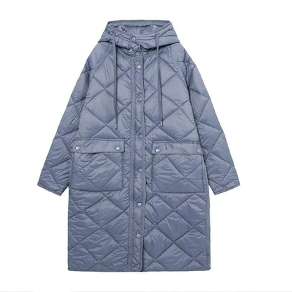 Manteau long élégant pour femme style matelassé