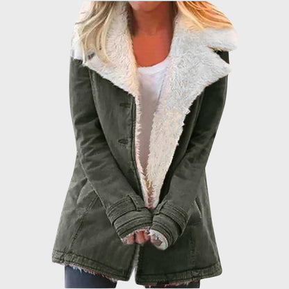 Parka d'hiver doublé en fausse fourrure d'agneau